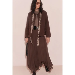 Pliseli Etek Kahverengi