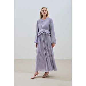 Mila Piliseli Katlı Elbise Lila