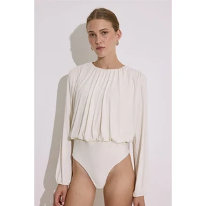 Dökümlü Balon Form Bluz Inci