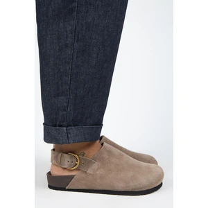 Antonella Kadın Deri Hakiki Deri Arkadan Kemerli Sabo Vizon Sandalet