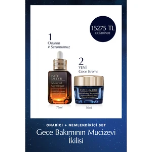 Estee Lauder Gece Bakımının Mucizevi İkilisi Onarıcı Set - Serum 75ml, Bounce Crème 50ml