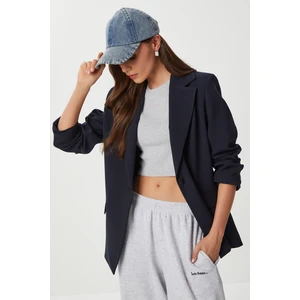 Vatkalı Poliviskon Blazer Ceket LGP0018 Lacivert