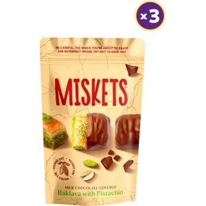 Antep Fıstık Dolgulu Çikolata Kaplı Çıtır Baklava 80 gr x 3 Adet