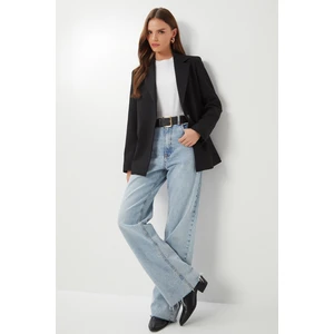 Vatkalı Poliviskon Blazer Ceket LGP0018 Siyah