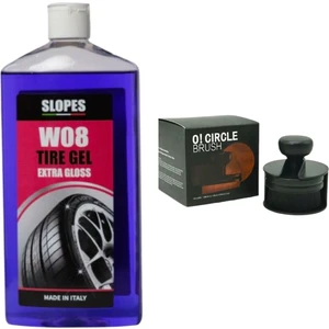 W08 Tyre Gel Lastik Parlatıcı Jel 500ML ve Lastik Parlatma Fırçası