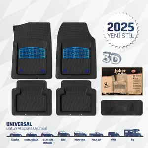 K&k Auto Accessories Bütün Araçlara Uyumlu Universal Araç Paspas 5 Parça Tam Set 3D Derin Havuzlu(5 Renk Opsiyonlu)
