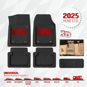 K&k Auto Accessories Bütün Araçlara Uyumlu Universal Araç Paspas 5 Parça Tam Set 3D Derin Havuzlu(5 Renk Opsiyonlu)