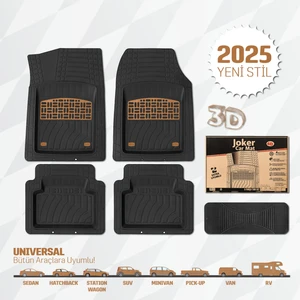 K&k Auto Accessories Bütün Araçlara Uyumlu Universal Araç Paspas 5 Parça Tam Set 3D Derin Havuzlu(5 Renk Opsiyonlu)