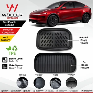 Tesla Model Y Juniper Bagaj Havuzu Seti Ön ve Arka Alt Bagaj Havuzu 2025 Sonrası 3D Ultraflex Esnek