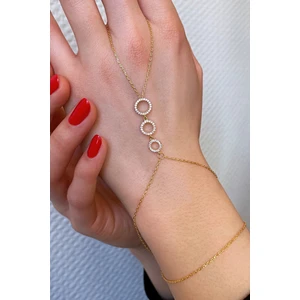 18K Altın Kaplamalı 925 Ayar Gümüş Dizi Halkalar Şahmeran - 45099402