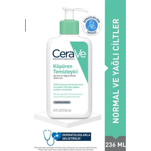 Yüz Temizleme Jeli 236 ml – Normal ve Yağlı Ciltler İçin, 3 Seramid ve Hyaluronik Asit ile Derin Temizlik