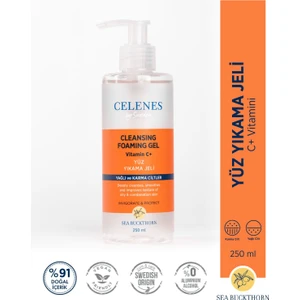 Celenes By Sweden Yüz Temizleme Jeli 250 ml – Karma ve Yağlı Ciltler için Deniz İğdesi ve C+ Vitamini ile Derin Temizlik
