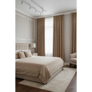 Iskandinav Şeritli Bej Fon Perde 1x3 Sık Pile Salon&yatak Odası Fon Perde