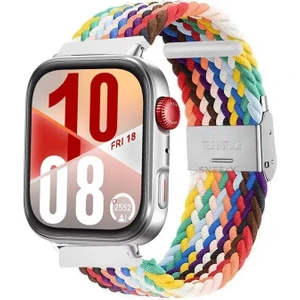 Watch Fit 3 / Fit 4 Uyumlu Solo Loop Örgü Kumaş Kordon – Metal Klipsli, Ayarlanabilir, Yumuşak ve Hafif Bileklik