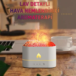 Işıklı Alev Efektli Aroma Difüzörü – 7 Renk Rgb Alevli Hava Nemlendirici Buhar Makinesi, Sessiz Ultrasonik Teknoloji | Şık Dekoratif Tasarım ile Aromaterapi ve Ambiyans Aydınlatması