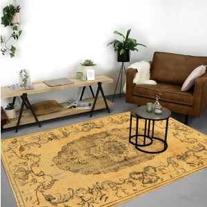 Harikabirev|vintage Eskitme Tarz Otantik Minimalist Krem |yıkanabilir Halı