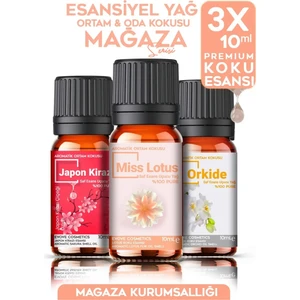Efsane Çiçekler Oda Kokusu %100 Saf & Doğal 3'lü Set 3X10ML Aromatik Esansiyel Uçucu Yağlar