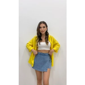Kadın Oversize Basic Uzun Kol Gömlek