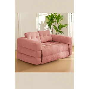 Kapri Pembe Yeni Nesil Yatak Kanepe  Koltuk Pati Dostu Kadife Kumaşlı