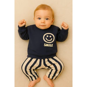 Ciobaby Erkek Bebek Takımı Smile Yazı Baskılı