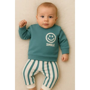 Ciobaby Erkek Bebek Takımı Smile Yazı Baskılı