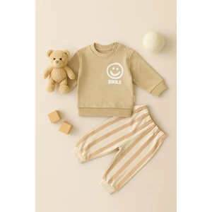 Ciobaby Erkek Bebek Takımı Smile Yazı Baskılı