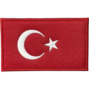 Türk Bayrağı Nakış Peç Patch 12X8 cm - 12X8 cm