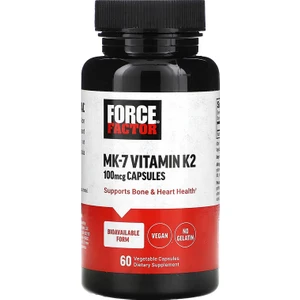 Force Factor Mk-7 Vitamin K2 100 Mcg Bone & Heart Health 60 Vegetable Caps