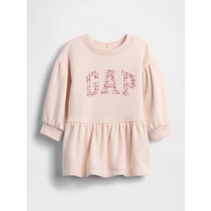 Bebek Pembe Vintage Soft Logo Sweatshirt Elbisesi