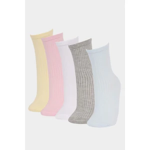 Kız Çocuk 5'li Pamuklu Uzun Çorap F8709A8NS