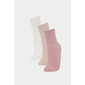 Kız Çocuk 3'lü Pamuklu Uzun Çorap F7212A8NS