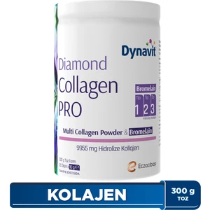 Diamond Collagen PRO Multi Collagen Powder&Bromelain 300g - Hidrolize Peptit Tip 1-2-3 Kolajen