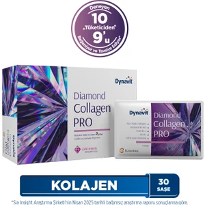 Dynavıt Diamond Collagen PRO 30 Saşe - Hidrolize Peptit Tip 1 Balık Kolajeni, Hyaluronik Asit, Biotin