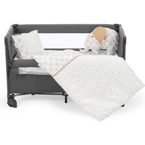 Sema Baby 6 Parça Lüks Park Yatak Bebek Uyku Seti - Ekru Fil