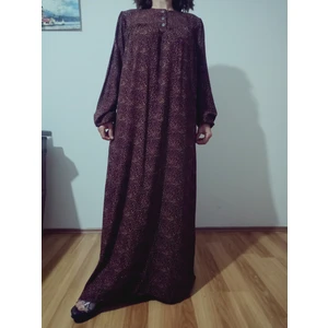 Robadan Uzun Kollu %100 Viskon Basma Çiçekli Anne Elbise, Namaz Elbisesi