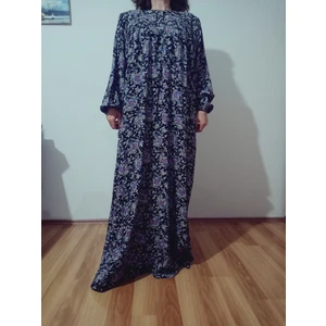 Robadan Uzun Kollu %100 Viskon Basma Çiçekli Anne Elbise, Namaz Elbisesi