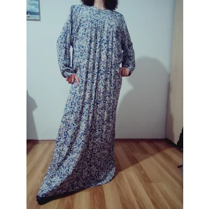 Robadan Uzun Kollu %100 Viskon Basma Çiçekli Anne Elbise, Namaz Elbisesi