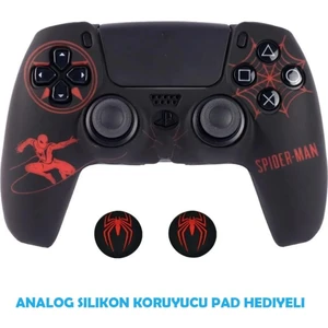 Ps5 Dualsense Spider-Man Koruyucu Silikon Kılıf + Analog Silikon Koruyucu