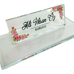 Suba Kristal Kişiye Özel Kristal Masa Isimliği Uv Baskılı Ads-02