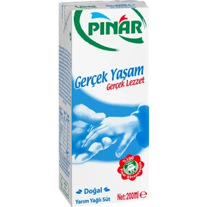 Yarım Yağlı Süt UHT 200 ml x 27 Adet Enerji Değeri 188 Kcal Kaliteli Süt