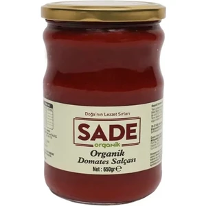 Sade Organik Domates Salçası 650 g – Türkiye Menşeli, Katkısız ve Vitamin-Mineral Açısından Zengin Süzme