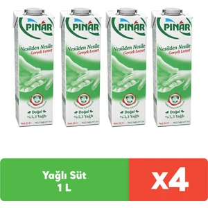 Tam Yağlı Uzun Ömürlü Süt 4x1 L – Yerli Üretim, Kalsiyum ve Protein Bakımından Zengin Besleyici İçerik