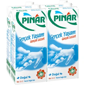 Yarım Yağlı Süt 4x1 L Kalsiyum Zengini Doğal Ürün Sağlıklı Beslenme İçin
