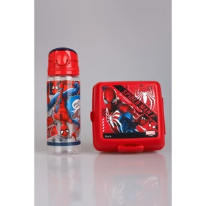 Marvel Spider-Man Lisanslı Spıderman 500 ml Trıtan Matara ve 2 Katlı Beslenme Kutusu / Lunch Box Seti