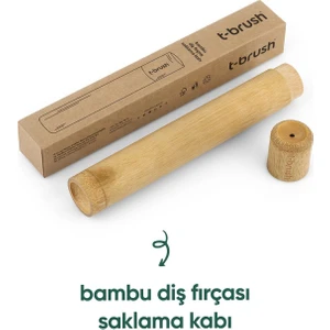 %100 Geri Dönüşümlü Bambu Silindirik Diş Fırçası Saklama Kabı – Tek Parça, Unisex, Yerli Üretim