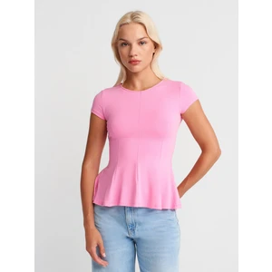 31992 Peplum T-Shirt-Pembe