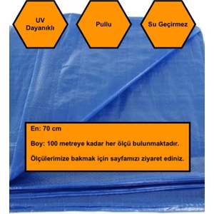 0,7x5 Metre Mavi Balkon Örtüsü Branda, Seperatörü, Balkon Çadır Bezi, Uv Dayanımlı