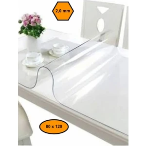 2,0 mm Pvc Masa Örtüsü, Şeffaf Masa Kaplaması, 80X120