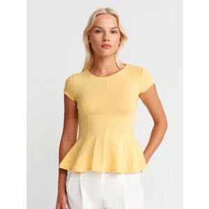 31992 Peplum T-Shirt-Sarı