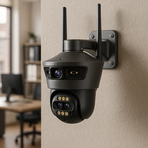 6mp Çift Lensli Güvenlik Kamerası – IP66 Suya Dayanıklı, Yapay Zeka Insan Takibi, Gece Görüş, 360° Dönebilen Wi-Fi Kamera